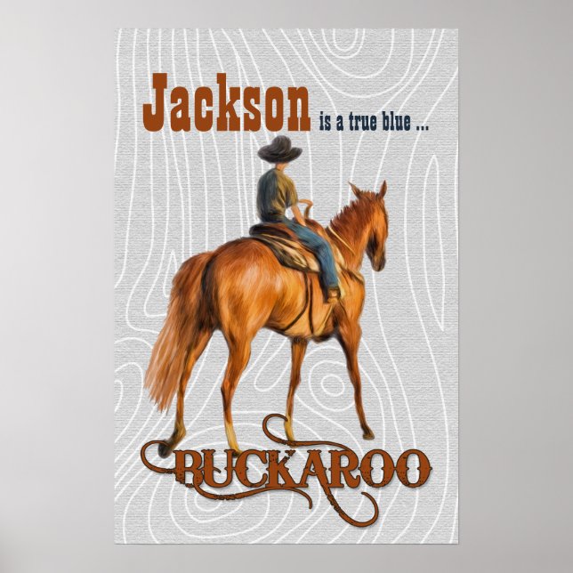 Poster Nom personnalisé à thème occidental Buckaroo (Devant)