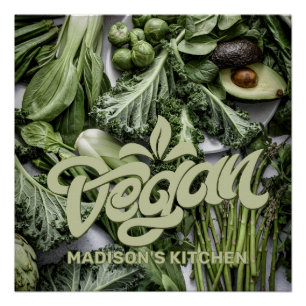 Poster Nom personnalisé Vegan