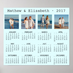 Poster Noms de couples et Photos Calendrier Photo 2017