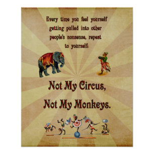 Poster Non mon cirque, non mes singes