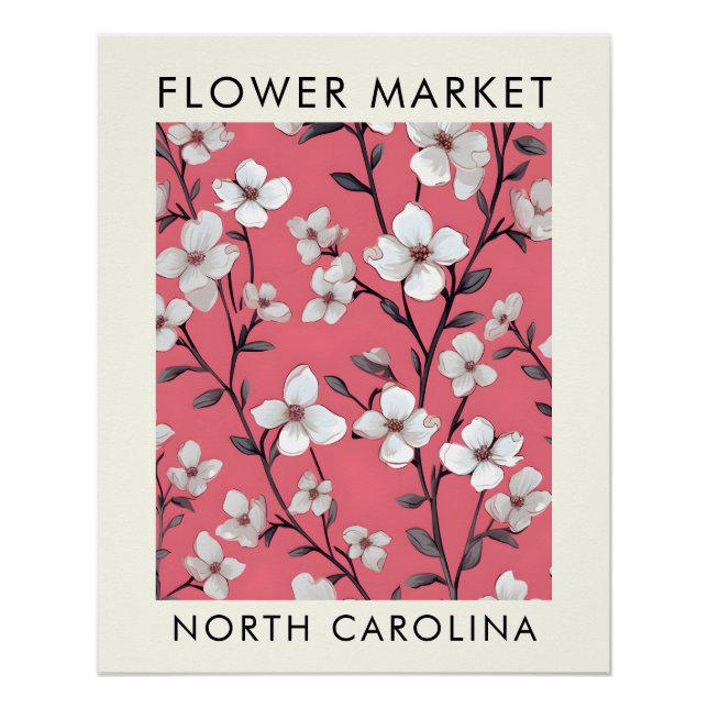 Poster North Caroli State Dogwood Flower Market (Devant)