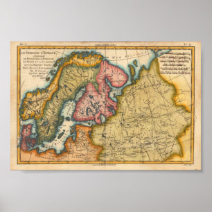 Poster North Europe Bonne, M. 1760 Reproduction