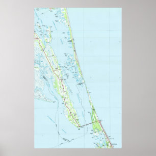 Poster Northern Outer Banks North Carolina Map (1985)