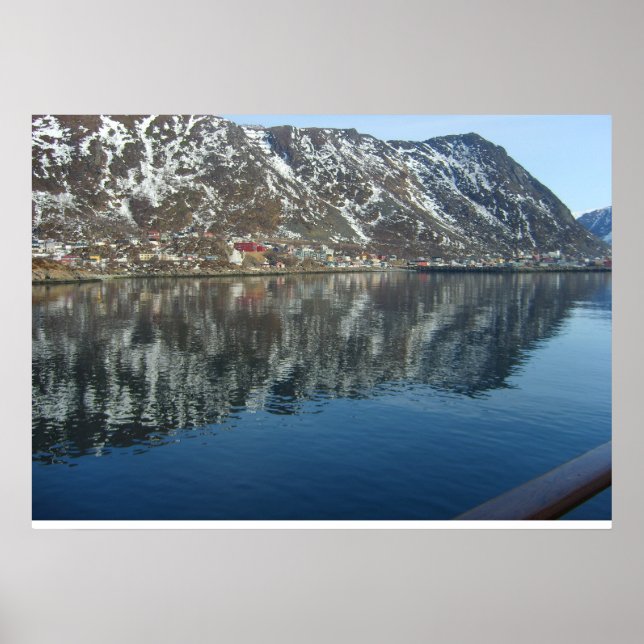 Poster Norvège, entrée d'un fjord (Devant)