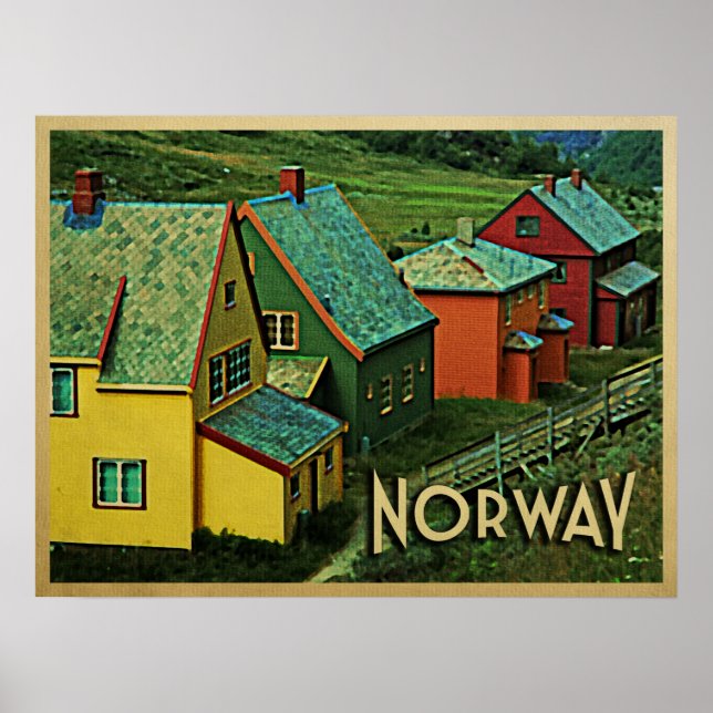 Poster Norvège vintage (Devant)