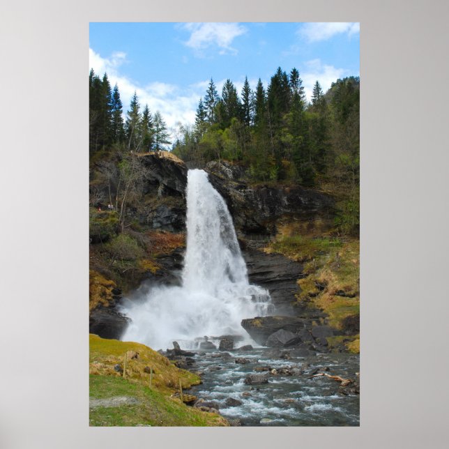 Poster norvégien sur les chutes d'eau (Devant)
