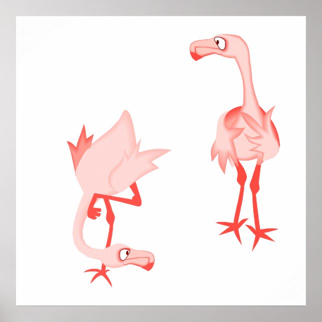 Poster Nosey flamingo (Devant)