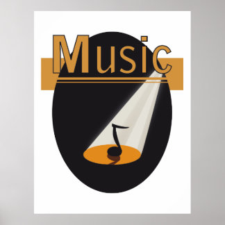 Poster - Note de musique en design spotlight