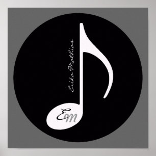 Poster note de musique personnalisée idée noire