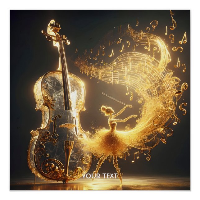 Poster Notes de danse Imaginaire Cute Cello (Devant)