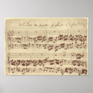 Poster Notes de musique ancienne - Feuille de musique Bac