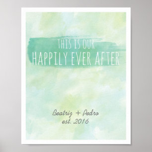 Poster Notre Joyeux Jour Après Couple Emerald Personnalis