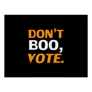 Poster "N'oublie pas, vote" Halloween noir et blanc