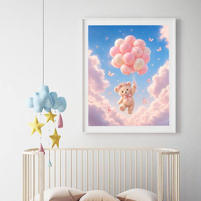 Poster Nounours en peluche Ballons roses  (Créateur téléchargé)