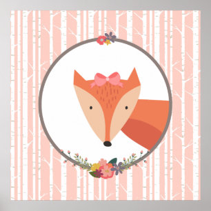 Poster Nourriture pour fille Fox Baby