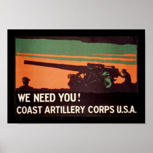 Poster Nous avons besoin de vous ! Corps d'artillerie de