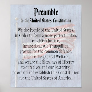 Poster Nous le peuple, préambule de la Constitution améri