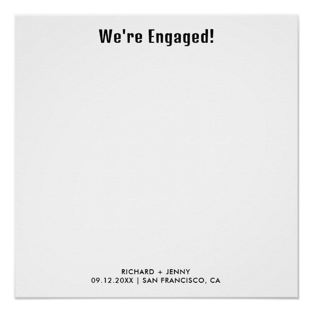 Poster Nous sommes fiancés Fiançailles Photo Moderne (Devant)