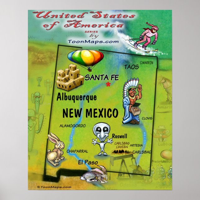 Poster Nouveau Mexique États-Unis (Devant)