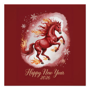 Poster Nouvel An chinois du Cheval 2026