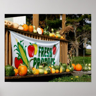Poster Nouvelle-Angleterre Country Farm Stand Fall