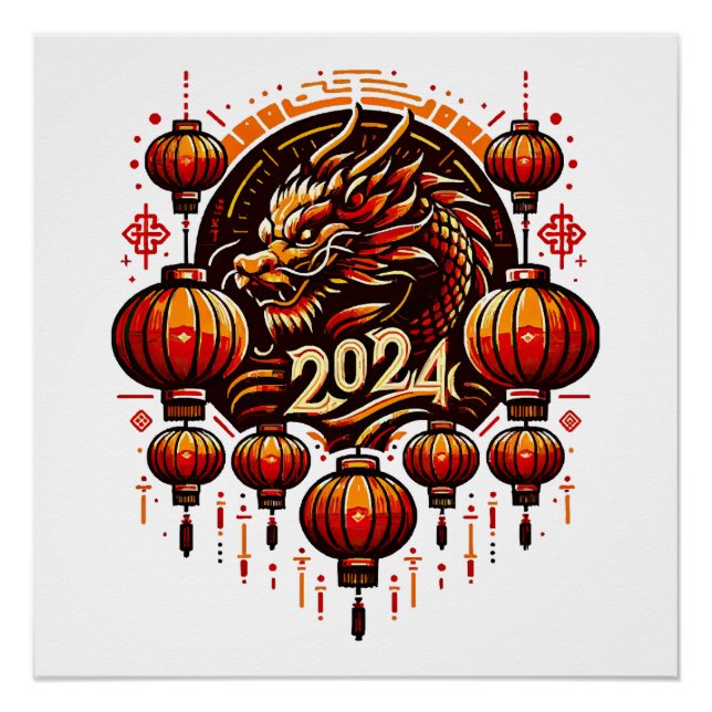 Poster nouvelle année chinoise 2024 (Devant)