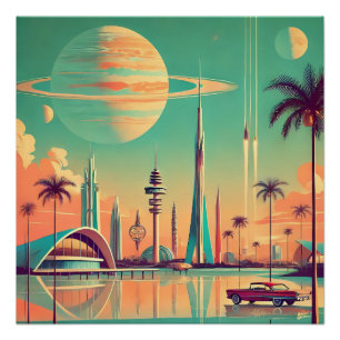 Poster Nouvelle Floride Futuriste Atomique