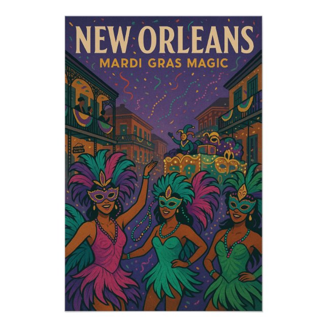 Poster Nouvelle-Orléans - Mardi Gras Magic (Devant)