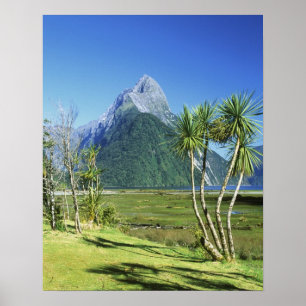 Poster Nouvelle-Zélande, île du Sud, Mitre Peak,