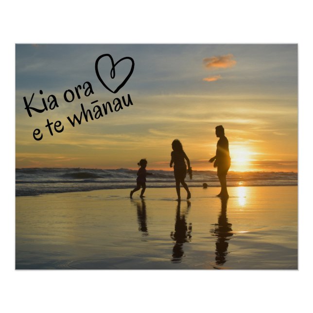Poster Nouvelle-Zélande Kia Ora Custom Family Whānau Phot (Devant)