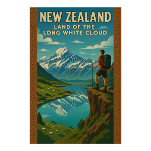 Poster Nouvelle-Zélande - Terre du long nuage blanc