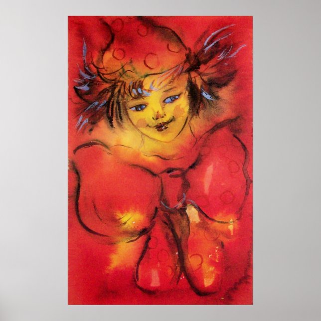 POSTER NUAGE AVEC RIBBON ROUGE (Devant)