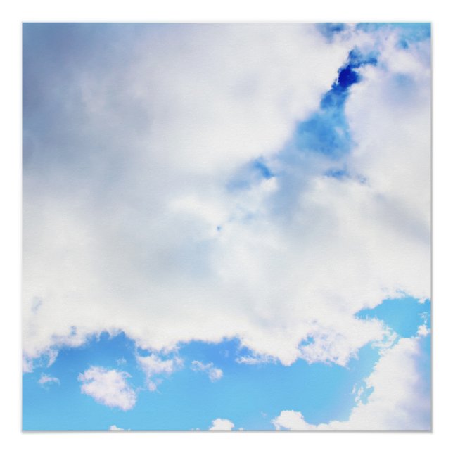 Poster Nuages blancs et ciel bleu (Devant)