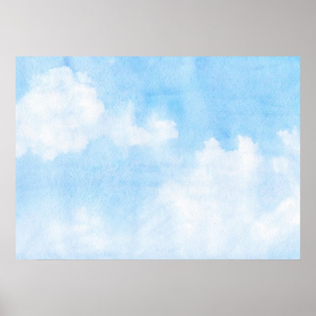 Poster Nuages d'aquarelle et arrière - plan de ciel (Devant)