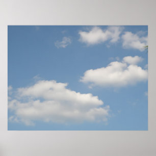 Poster Nuages de Cumulus blanc fluffé Imprimer