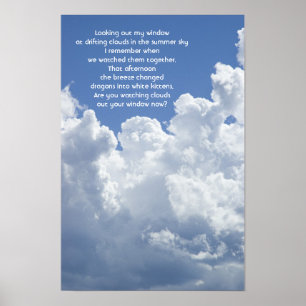 Poster Nuages et ciel d'été Vous manquez poème