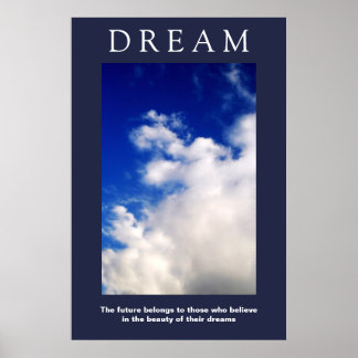 Poster Nuages Motivationnels De Rêve, Attitude Ciel Bleu