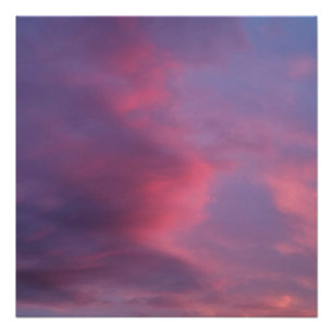 Poster Nuages roses bleus