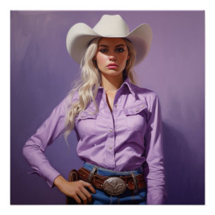 Poster Nuances de lavande : Cowgirl Wall Art