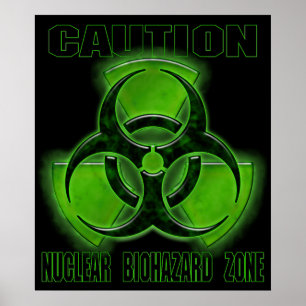 Poster Nuclear Biohazard Caution Sign