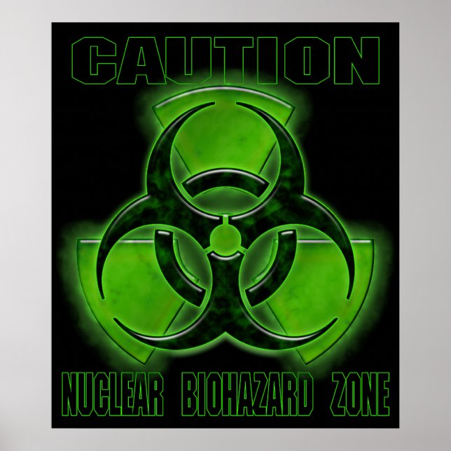 Poster Nuclear Biohazard Caution Sign (Devant)