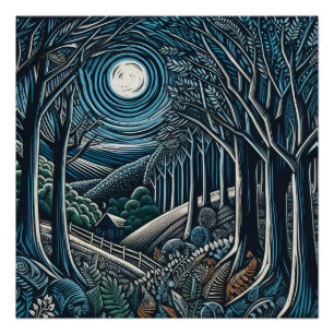 Poster Nuit dans les bois