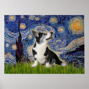 Poster Nuit de Corgi Bi    BlackStarry gallois