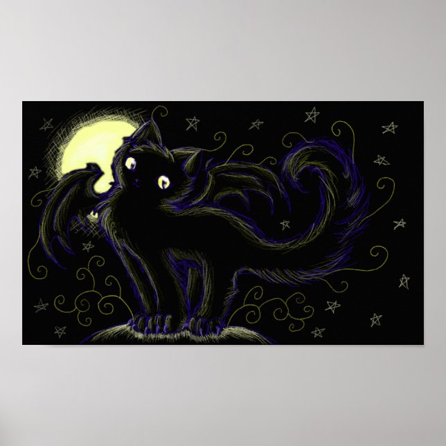Poster Nuit des chats de Pleine lune (Devant)