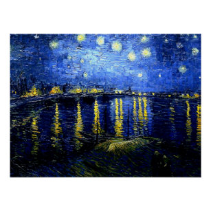 Poster Nuit étoilée au-dessus du Rhône par van Gogh