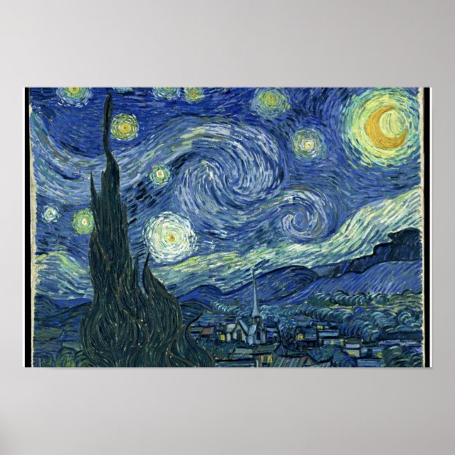 Poster "Nuit étoilée" par Vincent Van Gogh (Devant)