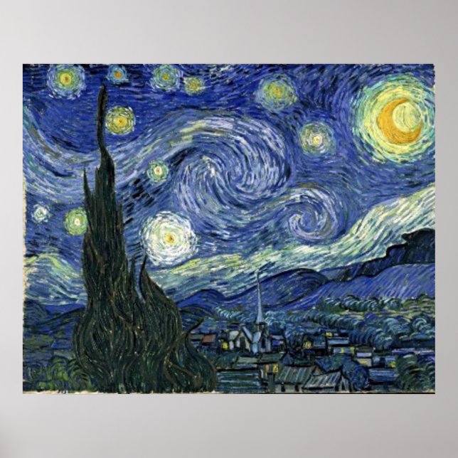 Poster Nuit étoilée par Vincent Van Gogh (Devant)