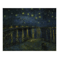 Nuit étoilée sur le Rhône, peinture à l'huile Van