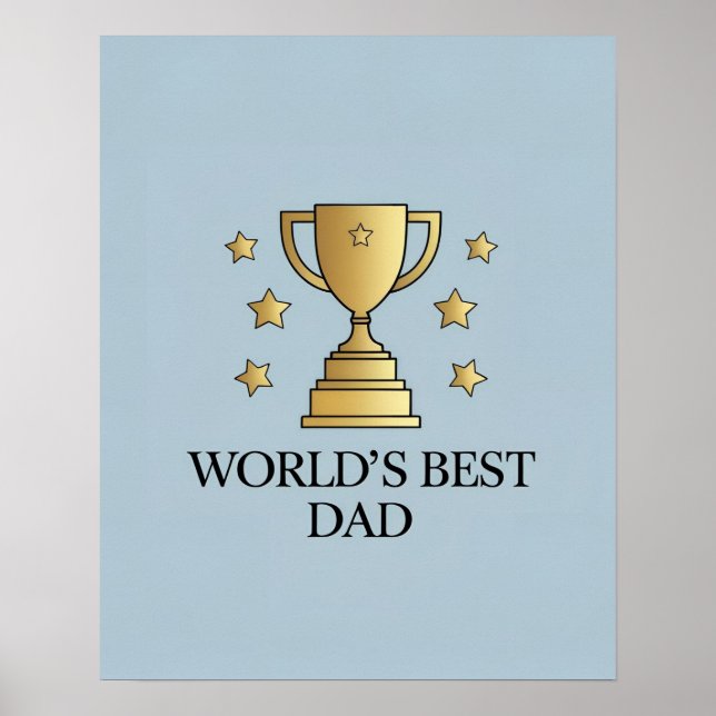 Poster numérique du meilleur trophée papa du monde (Devant)