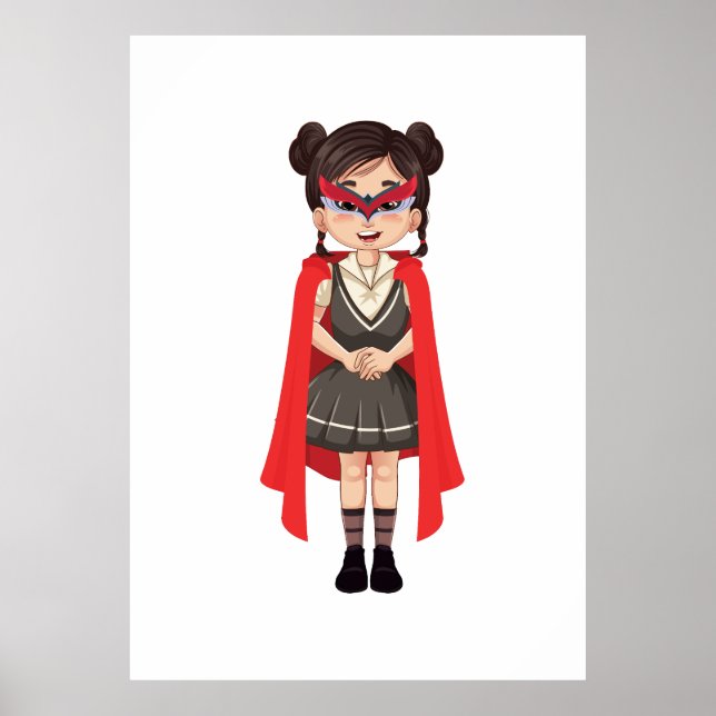 Poster numérique Superhero Girl | Art Héros imprim (Devant)